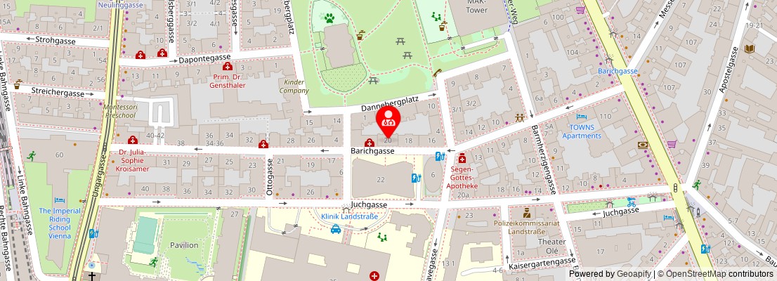 Street map section around the address