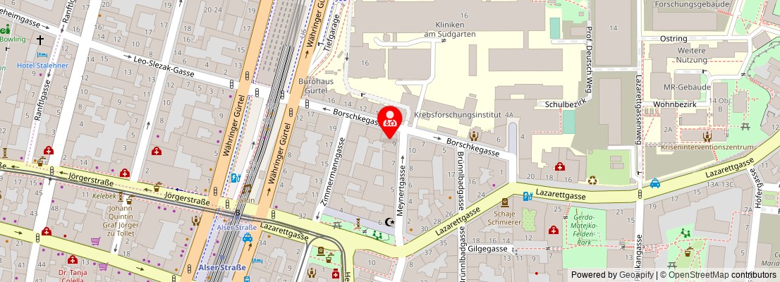 Street map section around the address