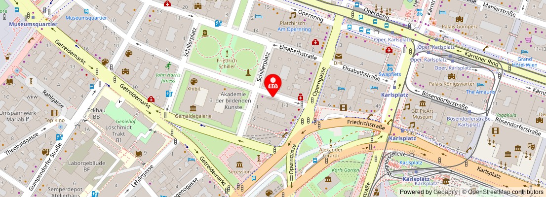 Street map section around the address