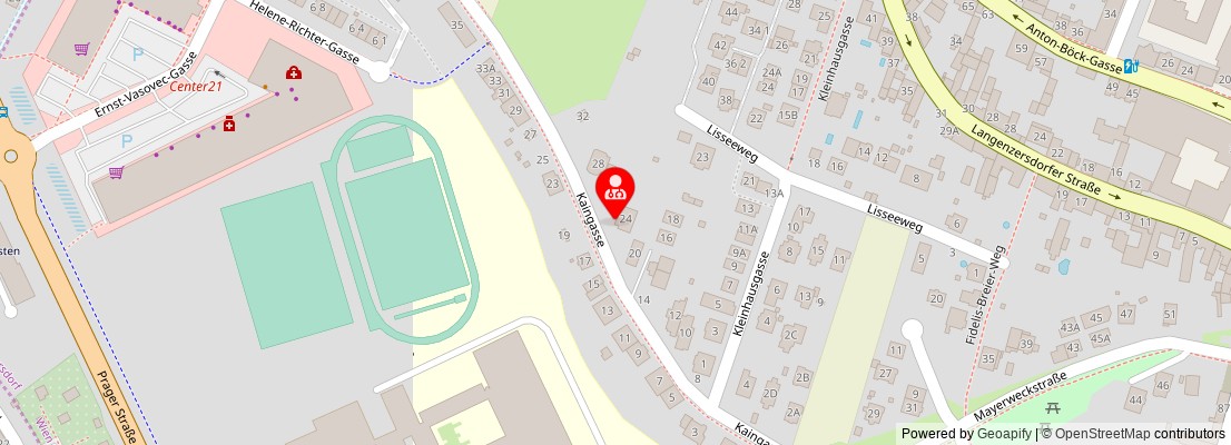 Street map section around the address