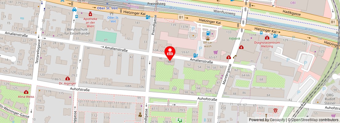 Street map section around the address