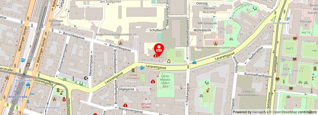 Street map section around the address