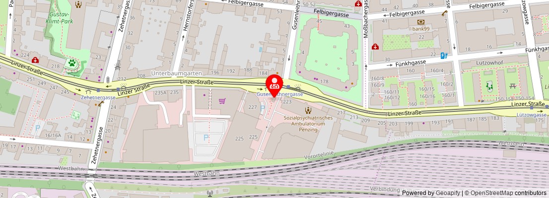 Street map section around the address