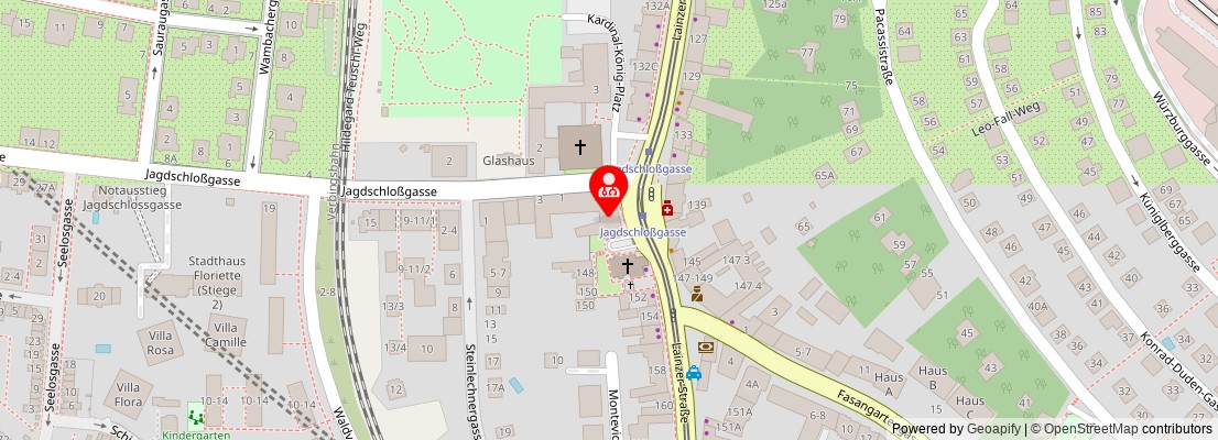 Street map section around the address