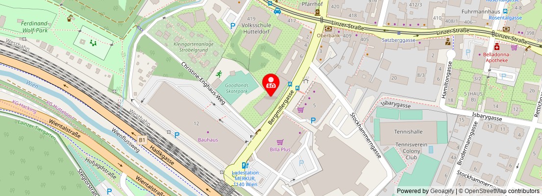 Street map section around the address