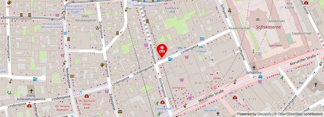 Street map section around the address