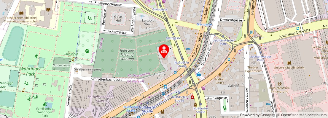 Street map section around the address