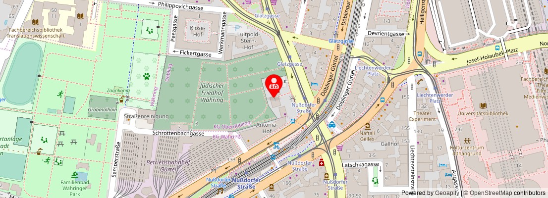 Street map section around the address