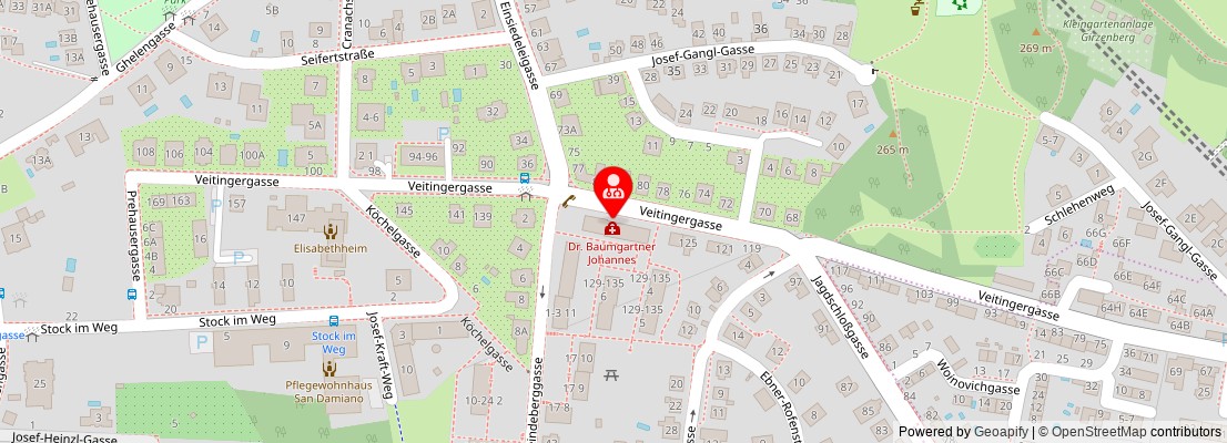 Street map section around the address