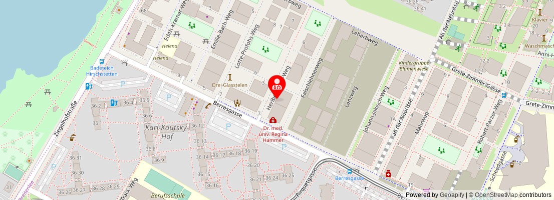 Street map section around the address