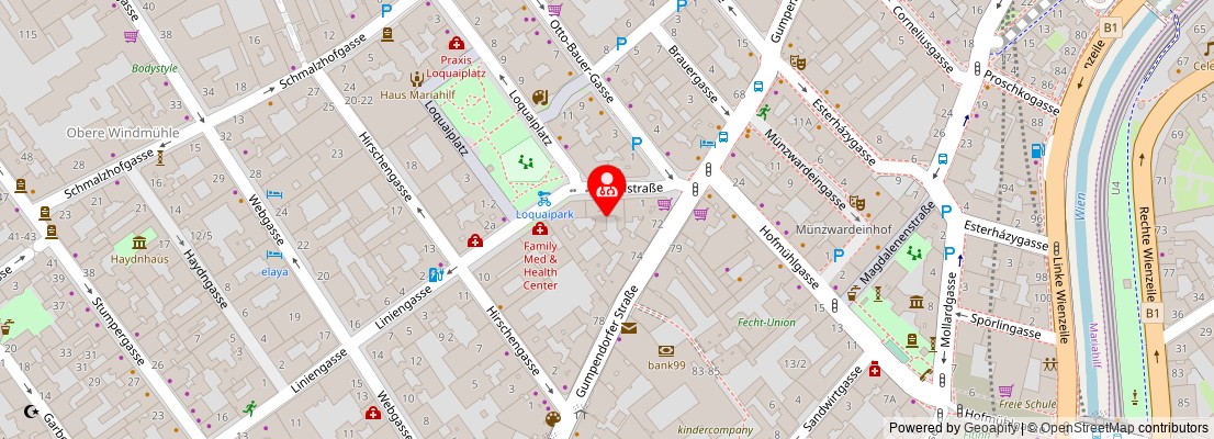 Street map section around the address