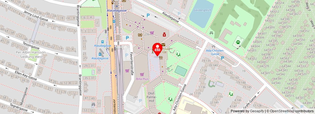 Street map section around the address