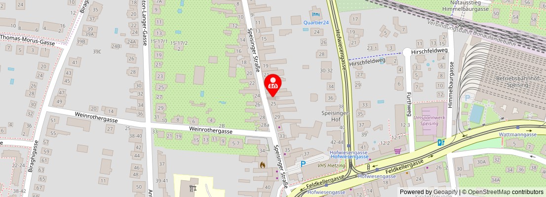 Street map section around the address