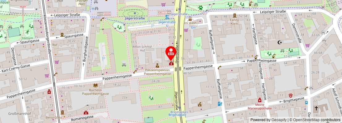 Street map section around the address