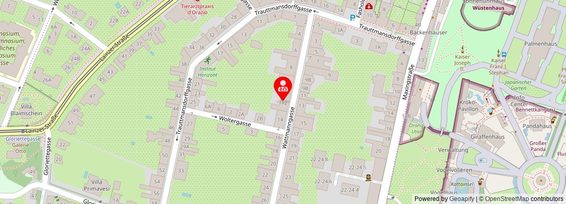 Street map section around the address