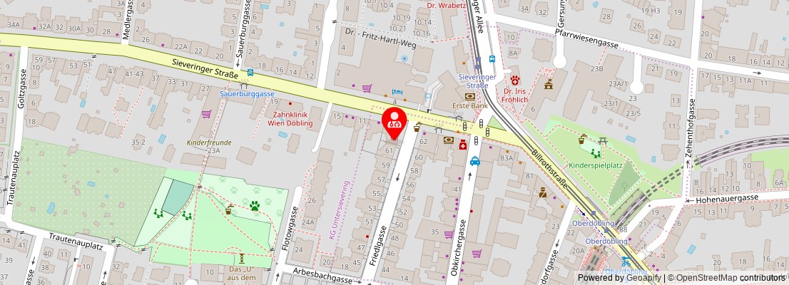 Street map section around the address