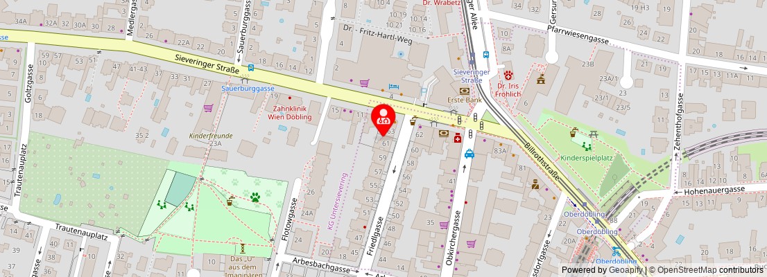 Street map section around the address