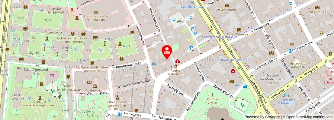 Street map section around the address