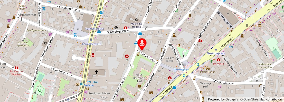 Street map section around the address