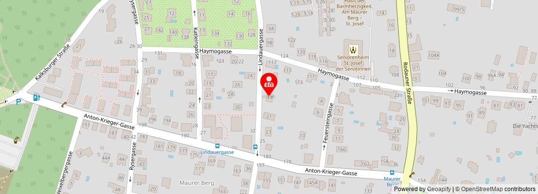 Street map section around the address