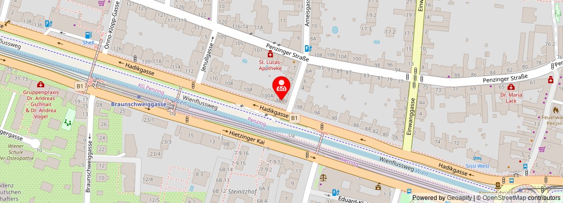 Street map section around the address