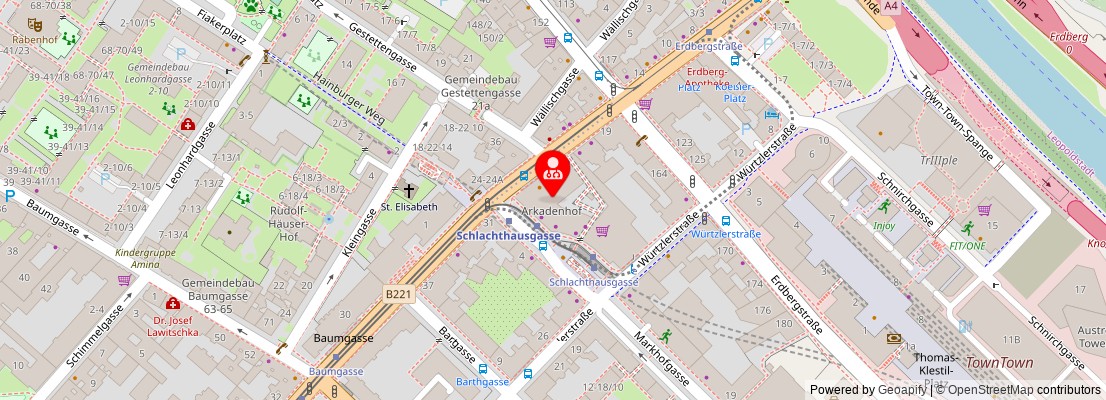 Street map section around the address