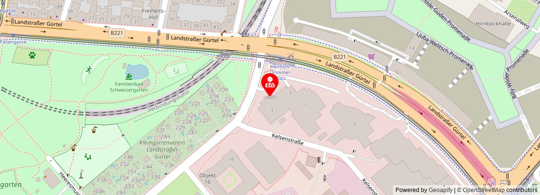 Street map section around the address