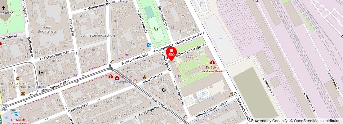 Street map section around the address