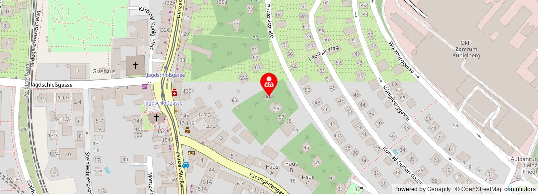 Street map section around the address