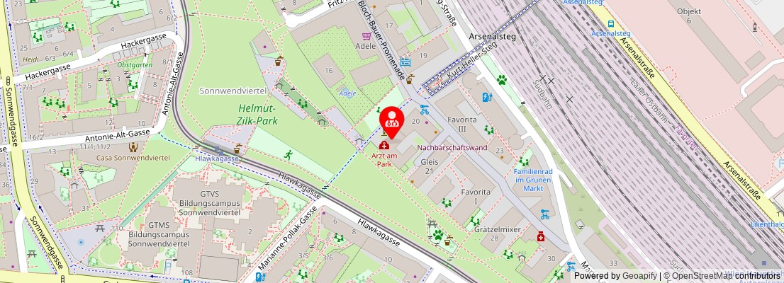 Street map section around the address