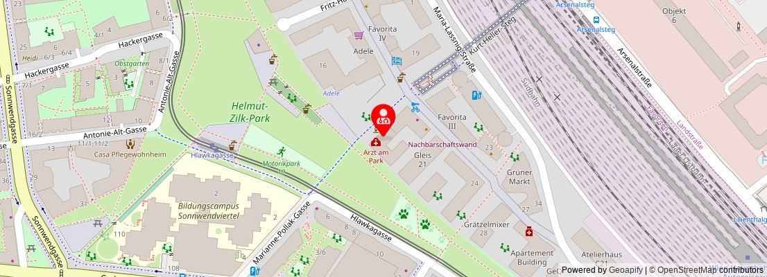 Street map section around the address