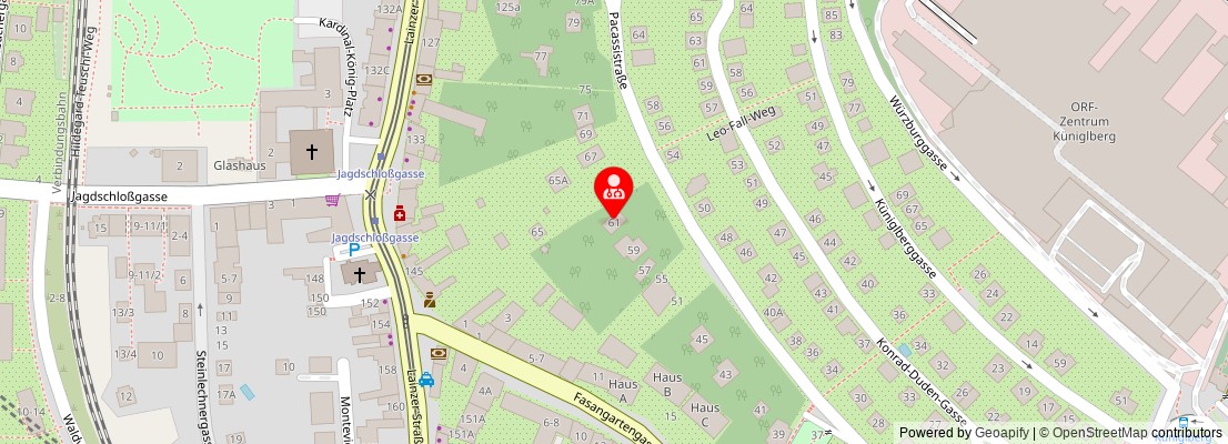 Street map section around the address