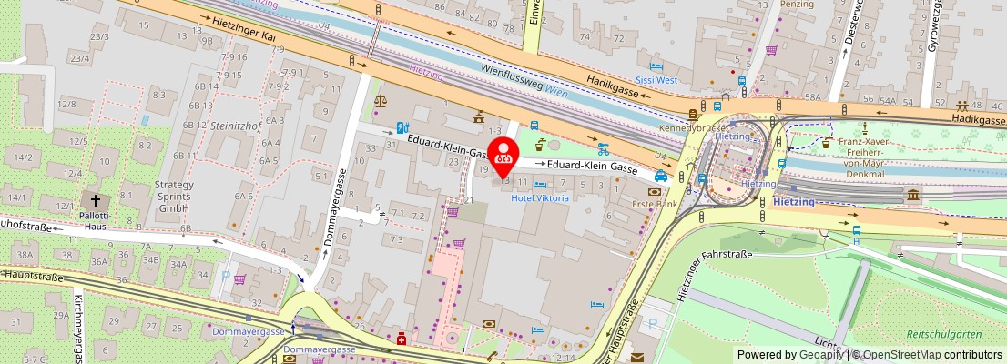 Street map section around the address