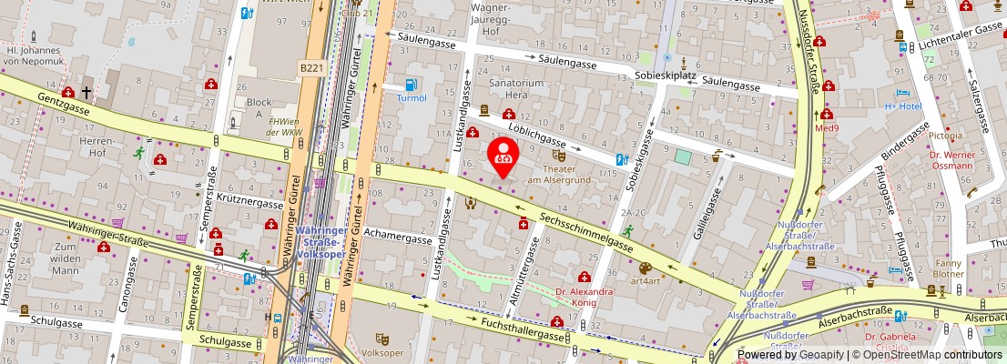 Street map section around the address