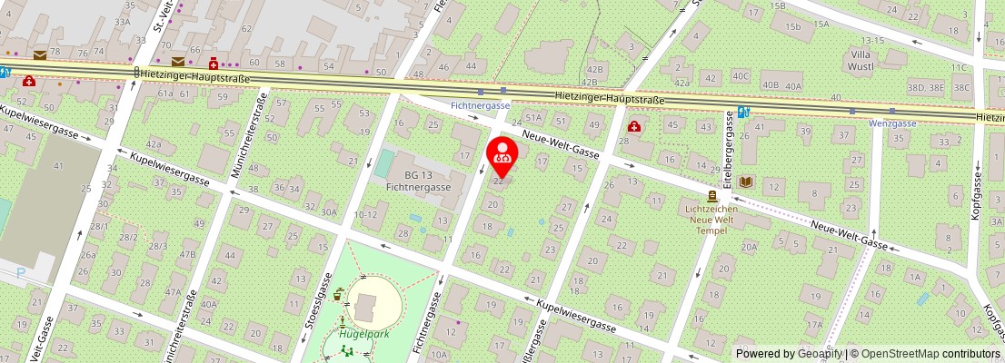 Street map section around the address