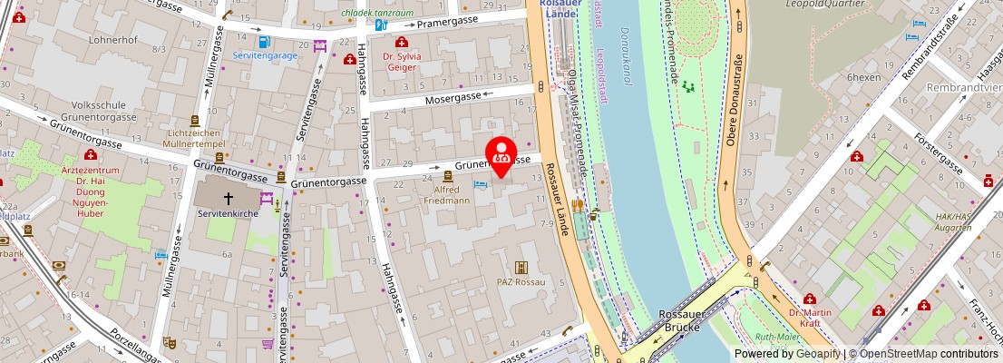 Street map section around the address