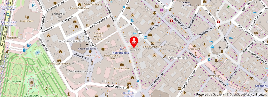 Street map section around the address