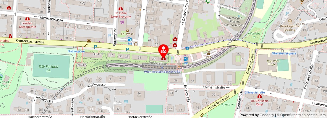 Street map section around the address
