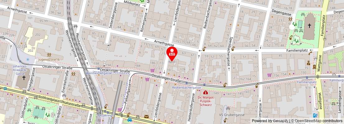 Street map section around the address