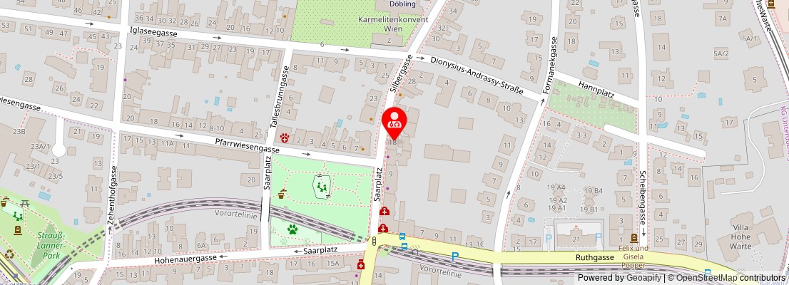 Street map section around the address