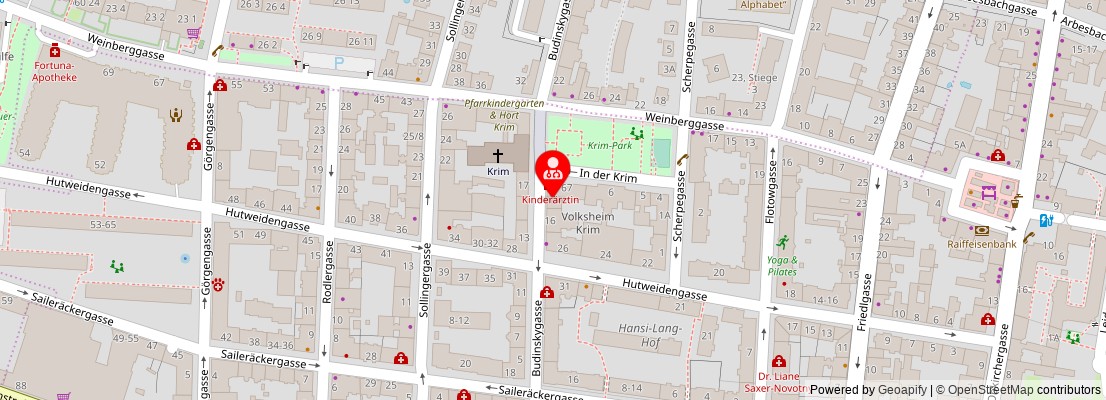 Street map section around the address