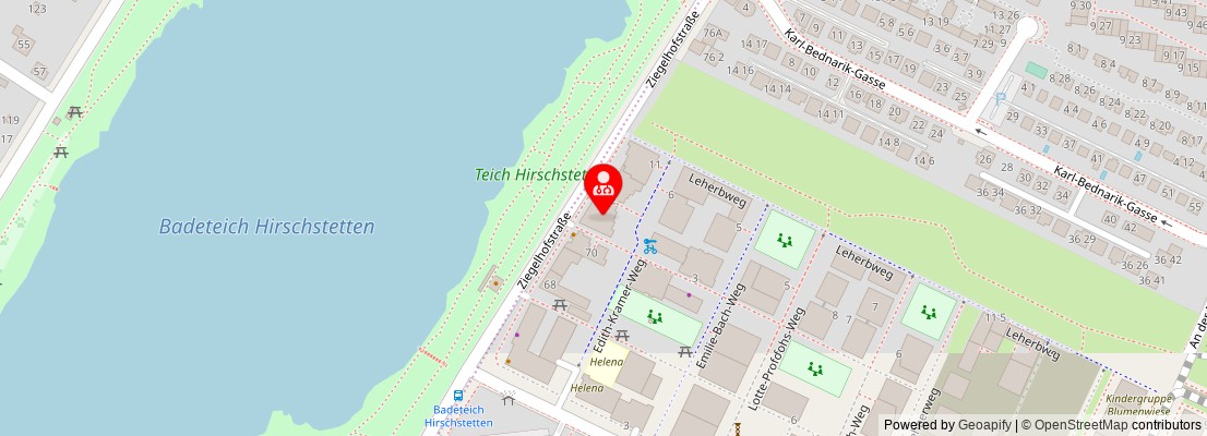 Street map section around the address