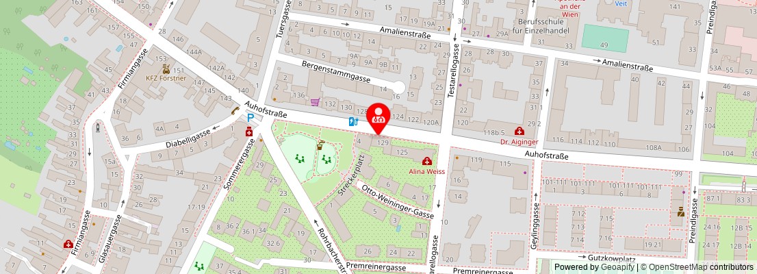 Street map section around the address