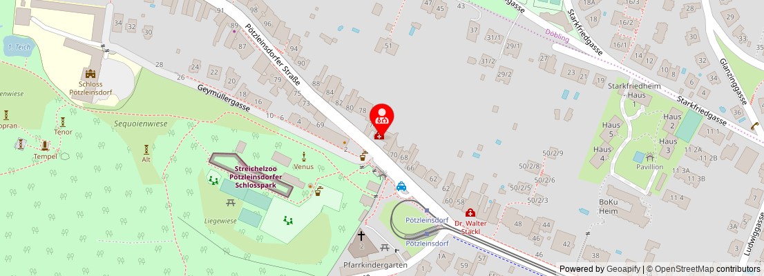 Street map section around the address