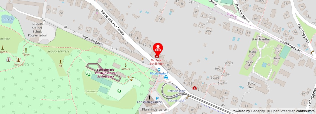 Street map section around the address