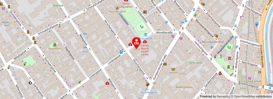Street map section around the address