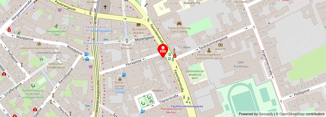 Street map section around the address