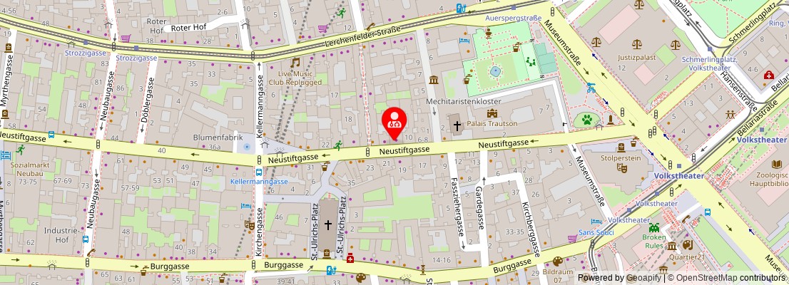 Street map section around the address