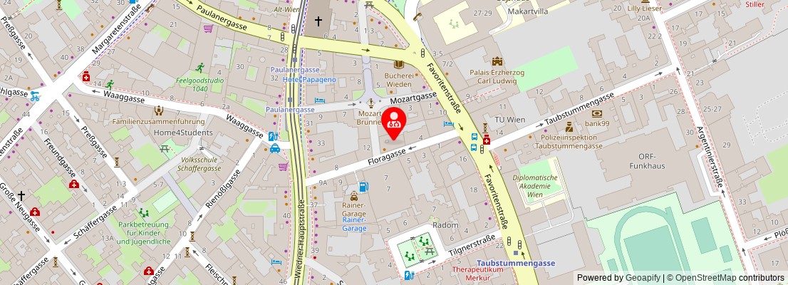 Street map section around the address