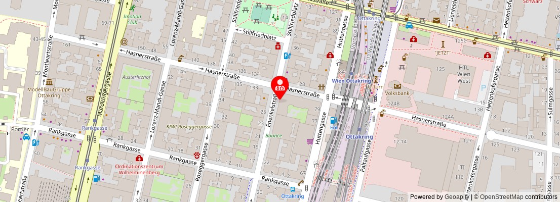 Street map section around the address